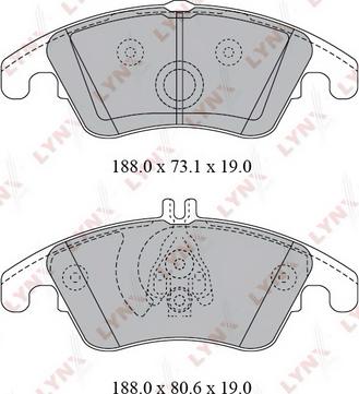 LYNXauto BD-5350 - Тормозные колодки, дисковые, комплект autospares.lv