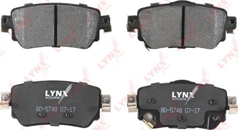 LYNXauto BD-5748 - Тормозные колодки, дисковые, комплект autospares.lv