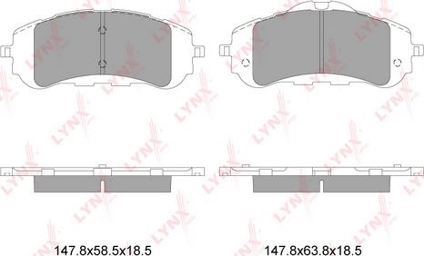 LYNXauto BD-6114 - Тормозные колодки, дисковые, комплект autospares.lv