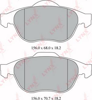 LYNXauto BD-6312 - Тормозные колодки, дисковые, комплект autospares.lv