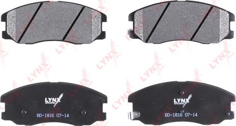 LYNXauto BD-1816 - Тормозные колодки, дисковые, комплект autospares.lv