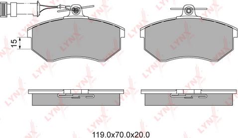 LYNXauto BD-1201 - Тормозные колодки, дисковые, комплект autospares.lv