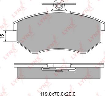 LYNXauto BD-1207 - Тормозные колодки, дисковые, комплект autospares.lv