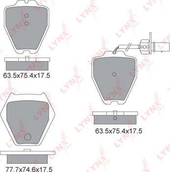 LYNXauto BD-1225 - Тормозные колодки, дисковые, комплект autospares.lv