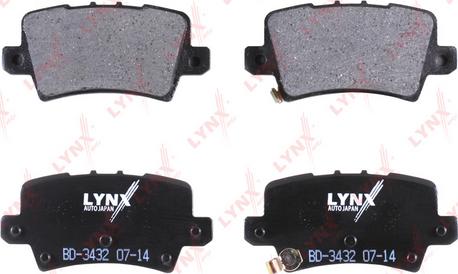 LYNXauto BD-3432 - Тормозные колодки, дисковые, комплект autospares.lv