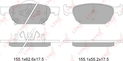 LYNXauto BD-3423 - Тормозные колодки, дисковые, комплект autospares.lv