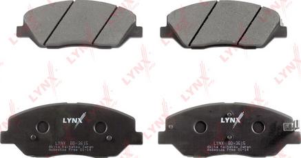 LYNXauto BD-3615 - Тормозные колодки, дисковые, комплект autospares.lv