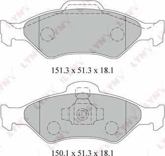 LYNXauto BD-3021 - Тормозные колодки, дисковые, комплект autospares.lv