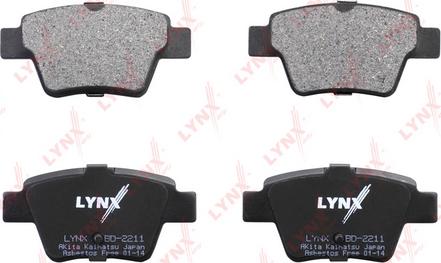 LYNXauto BD-2211 - Тормозные колодки, дисковые, комплект autospares.lv