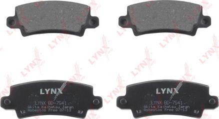 LYNXauto BD-7541 - Тормозные колодки, дисковые, комплект autospares.lv