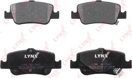 LYNXauto BD-7547 - Тормозные колодки, дисковые, комплект autospares.lv