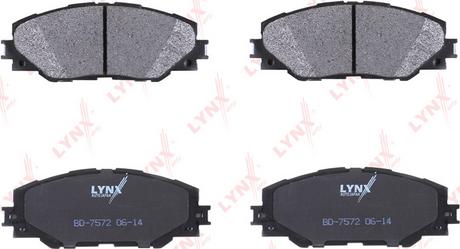LYNXauto BD-7572 - Тормозные колодки, дисковые, комплект autospares.lv