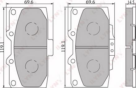 LYNXauto BD-7107 - Тормозные колодки, дисковые, комплект autospares.lv