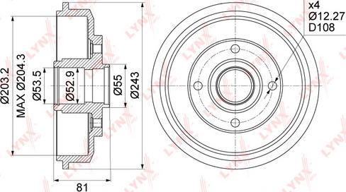 LYNXauto BM-1040 - Тормозной барабан autospares.lv