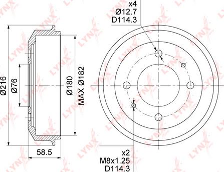 LYNXauto BM-1066 - Тормозной барабан autospares.lv