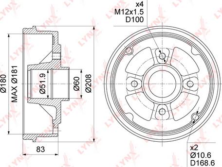 LYNXauto BM-1033 - Тормозной барабан autospares.lv