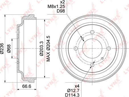 LYNXauto BM-1114 - Тормозной барабан autospares.lv