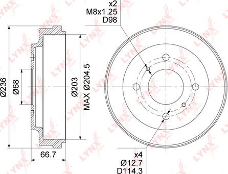 LYNXauto BM-1115 - Тормозной барабан autospares.lv