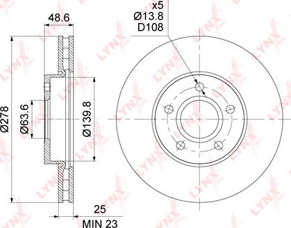 LYNXauto BN-1440 - Тормозной диск autospares.lv