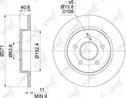 LYNXauto BN-1452 - Тормозной диск autospares.lv