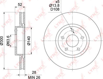 LYNXauto BN-1461 - Тормозной диск autospares.lv