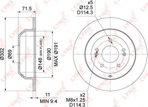 LYNXauto BN-1543 - Тормозной диск autospares.lv