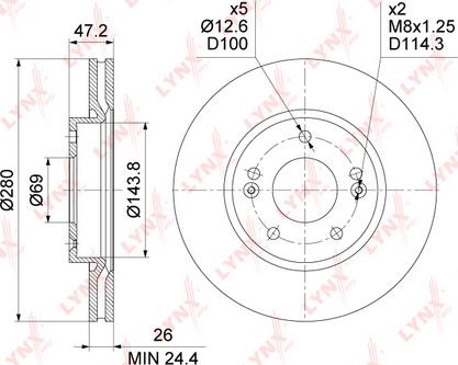 LYNXauto BN-1556 - Тормозной диск autospares.lv