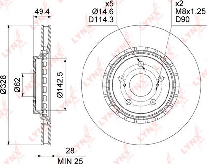 LYNXauto BN-1639 - Тормозной диск autospares.lv