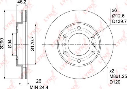 LYNXauto BN-1090 - Тормозной диск autospares.lv