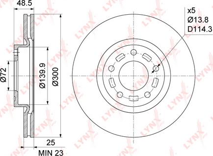 LYNXauto BN-1069 - Тормозной диск autospares.lv