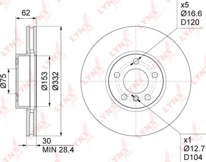 LYNXauto BN-1006 - Тормозной диск autospares.lv