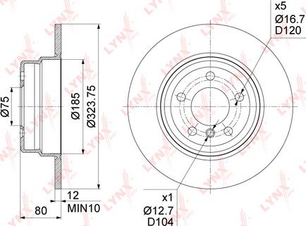 LYNXauto BN-2036 - Тормозной диск autospares.lv