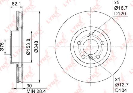 LYNXauto BN-1008 - Тормозной диск autospares.lv