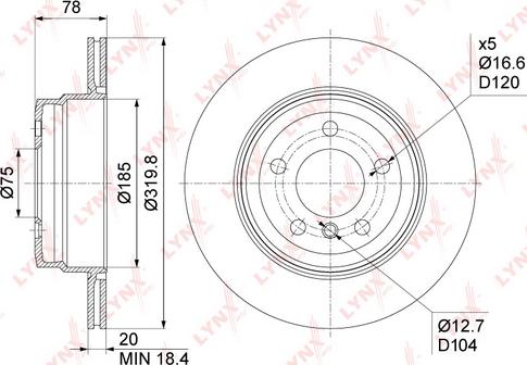 LYNXauto BN-1012 - Тормозной диск autospares.lv