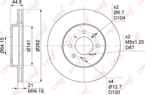 LYNXauto BN-1034 - Тормозной диск autospares.lv