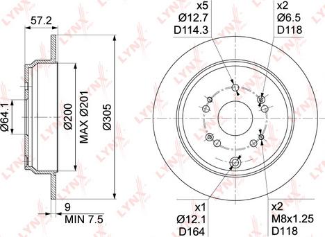 LYNXauto BN-1030 - Тормозной диск autospares.lv