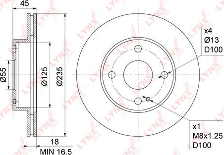 LYNXauto BN-1070 - Тормозной диск autospares.lv