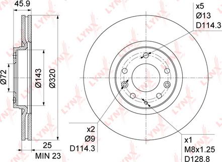 LYNXauto BN-1073 - Тормозной диск autospares.lv