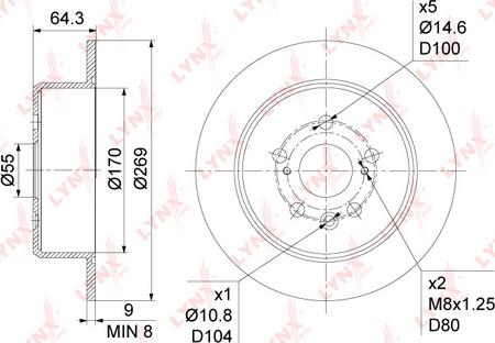 LYNXauto BN-1149 - Тормозной диск autospares.lv