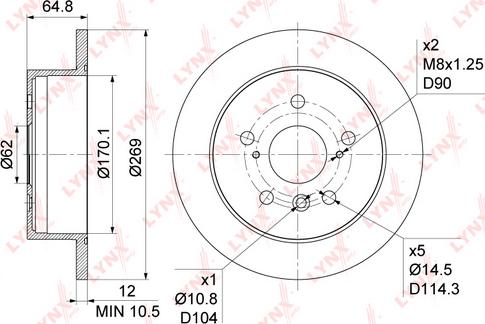 LYNXauto BN-1141 - Тормозной диск autospares.lv