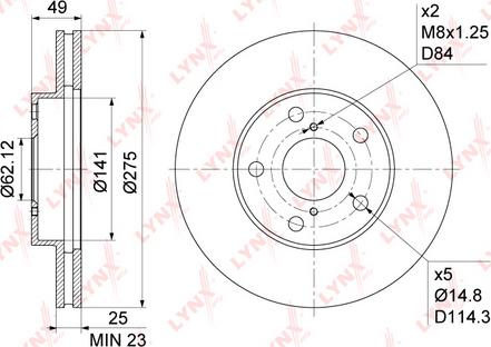 LYNXauto BN-1160 - Тормозной диск autospares.lv