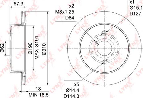 LYNXauto BN-1187 - Тормозной диск autospares.lv