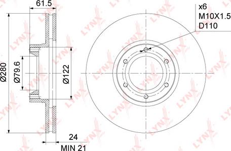 LYNXauto BN-1125 - Тормозной диск autospares.lv