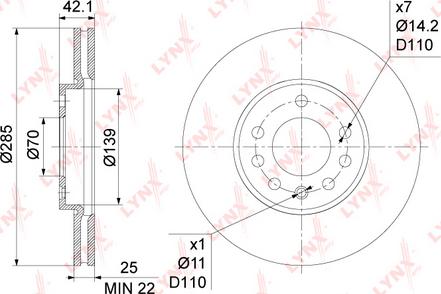 LYNXauto BN-1122 - Тормозной диск autospares.lv