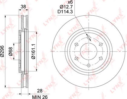 LYNXauto BN-1804 - Тормозной диск autospares.lv