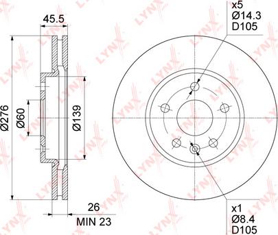 LYNXauto BN-1348 - Тормозной диск autospares.lv