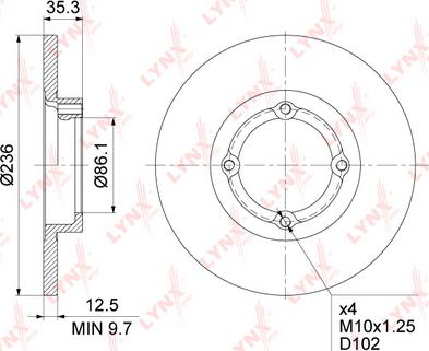 LYNXauto BN-1359 - Тормозной диск autospares.lv