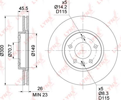 LYNXauto BN-1354 - Тормозной диск autospares.lv