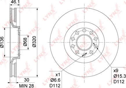 LYNXauto BN-1209 - Тормозной диск autospares.lv