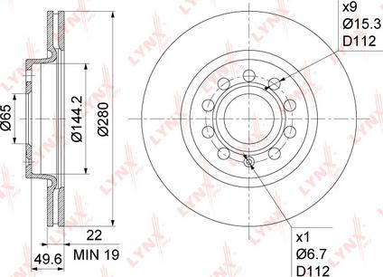 LYNXauto BN-1200 - Тормозной диск autospares.lv